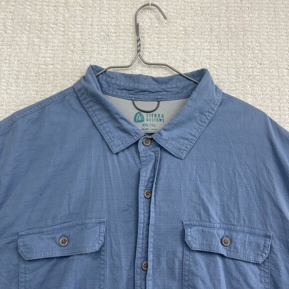 Sierra Designs Mens Outdoor Hiking Tech Short Sleeve Button Down Shirt Size XXL - Picture 2 of 14